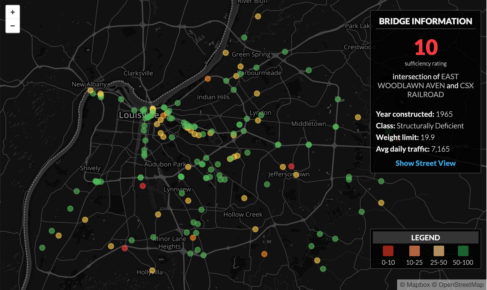 Structurally Deficient Bridge Map 1
